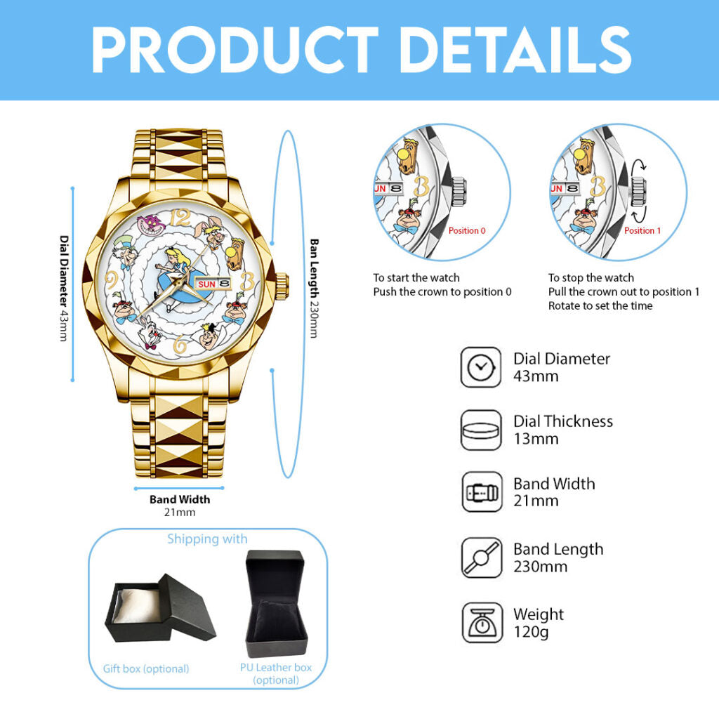Alice in Wonderland Alloy Luxury Quartz Watch - TMTHU7880