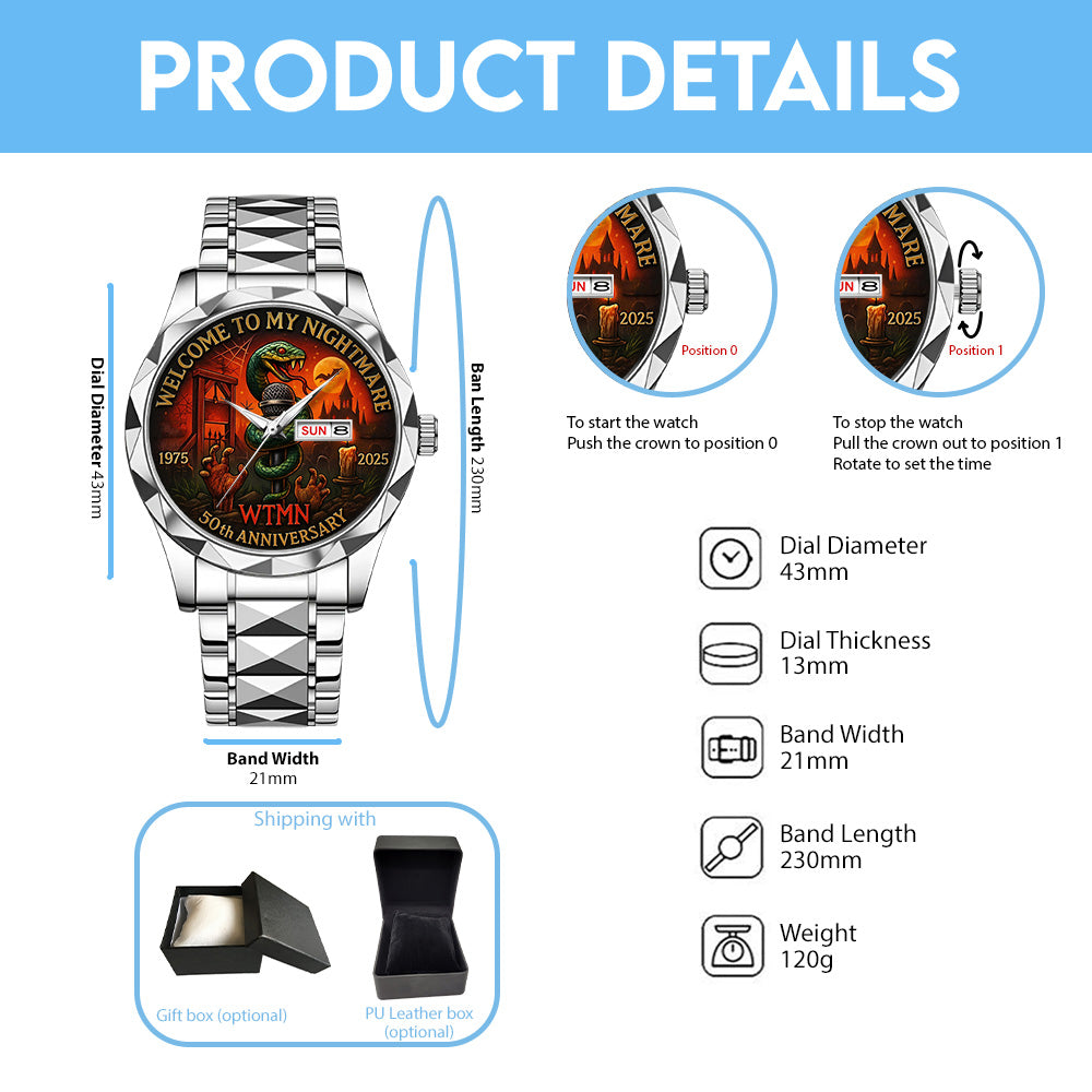 Alice Cooper Welcome to My Nightmare 50th Anniversary Alloy Luxury Quartz Watch - TANTN18496