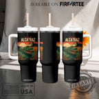 Alligator Alcatraz Tumbler Retro Sunset Alligator Mug