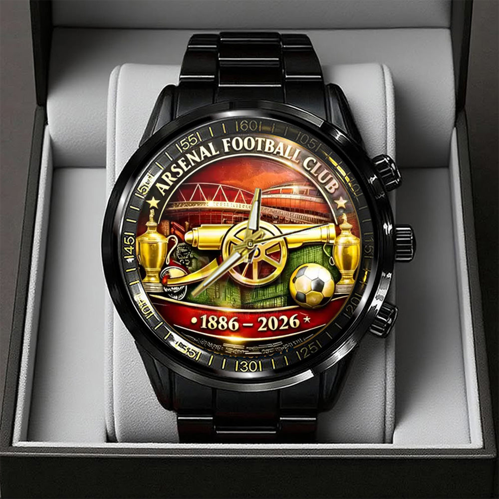 Arsenal FC 140th Anniversary 2026 Black Stainless Steel Watch - TANTN20285