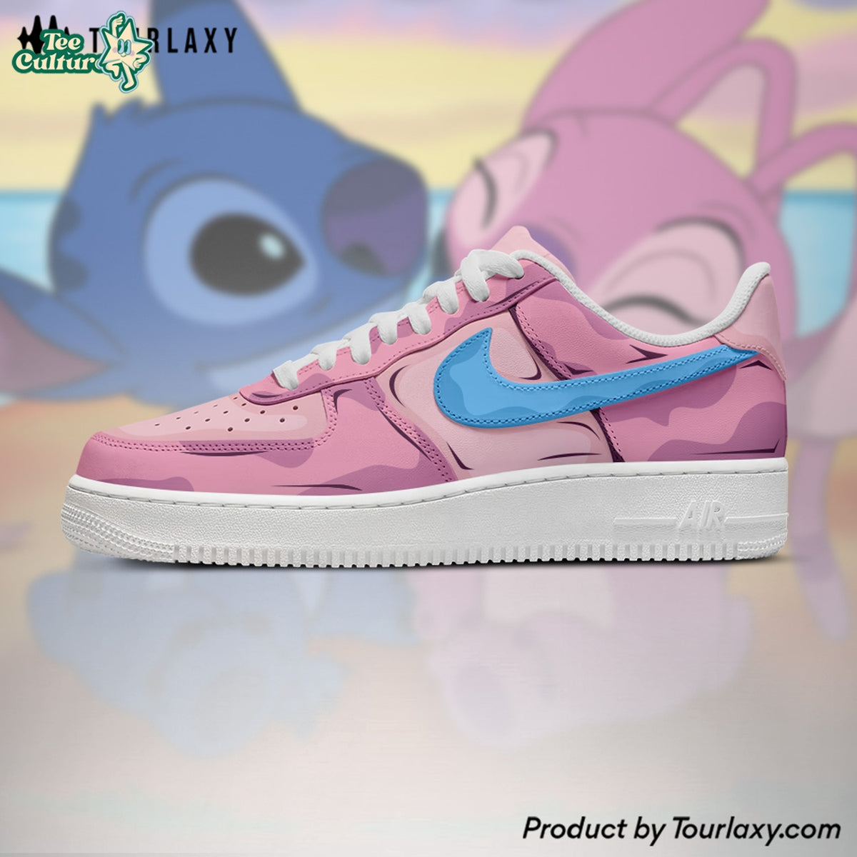 Angel & Stitch 2 Colors AF1 Shoes Custom Disney Sneaker