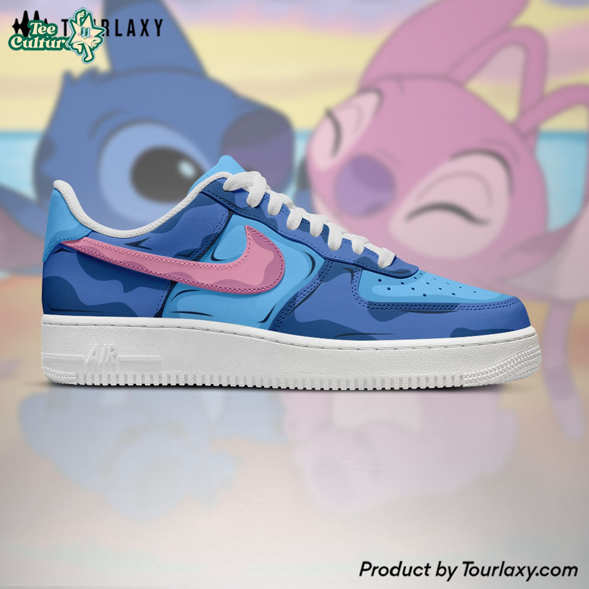 Angel & Stitch 2 Colors AF1 Shoes Custom Disney Sneaker
