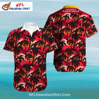 Arizona Cardinals Fiery Palm Tree Sunset Hawaiian Shirt