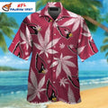 Arizona Cardinals Leaf Pattern Hawaiian Shirt