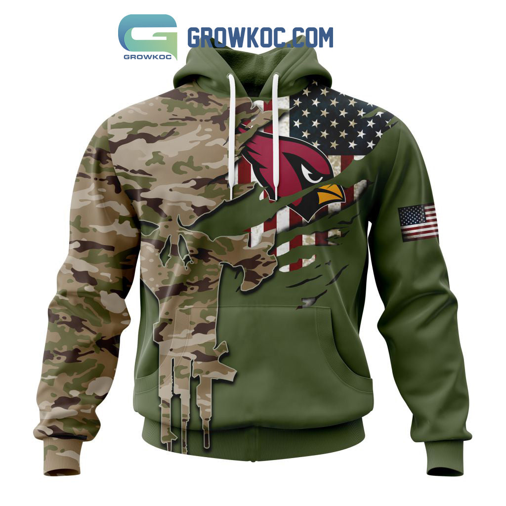Arizona Cardinals Personalized Veterans Camo Hoodie Shirt