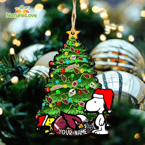 Arizona Cardinals Snoopy Peanuts Custom Christmas Ornament Xmas Tree Decorations