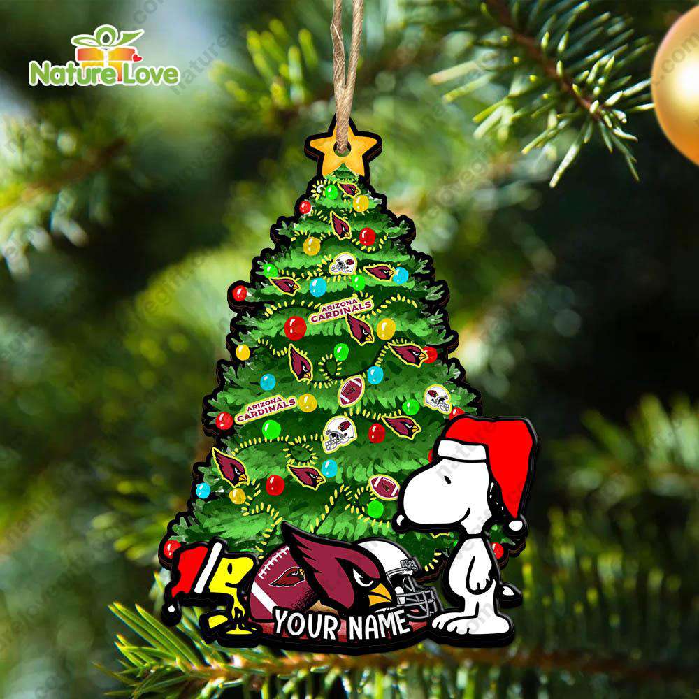 Arizona Cardinals Snoopy Peanuts Custom Christmas Ornament Xmas Tree Decorations