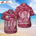 Arizona Cardinals Surfboard Beach Themed Shirt