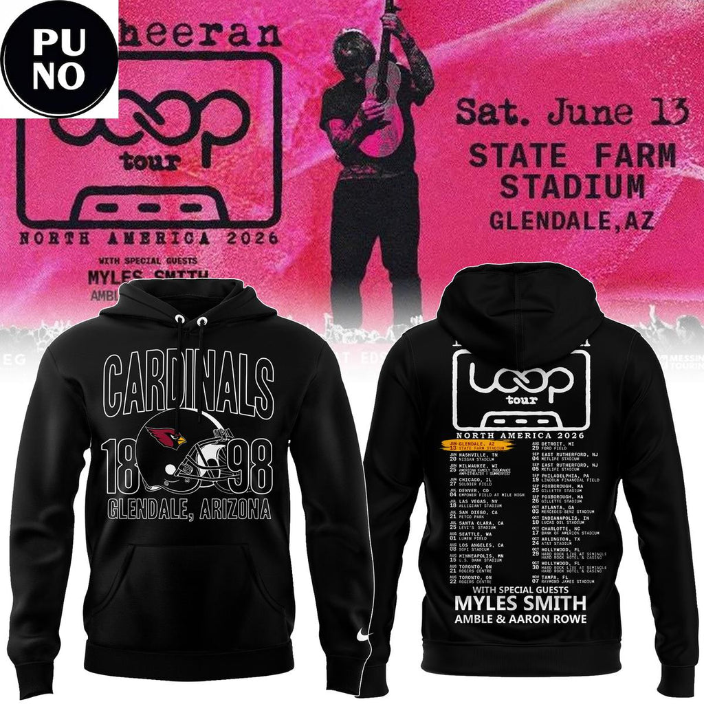 Arizona Cardinals x Ed Sheeran The Loop Tour 2026 Hoodie T-Shirt