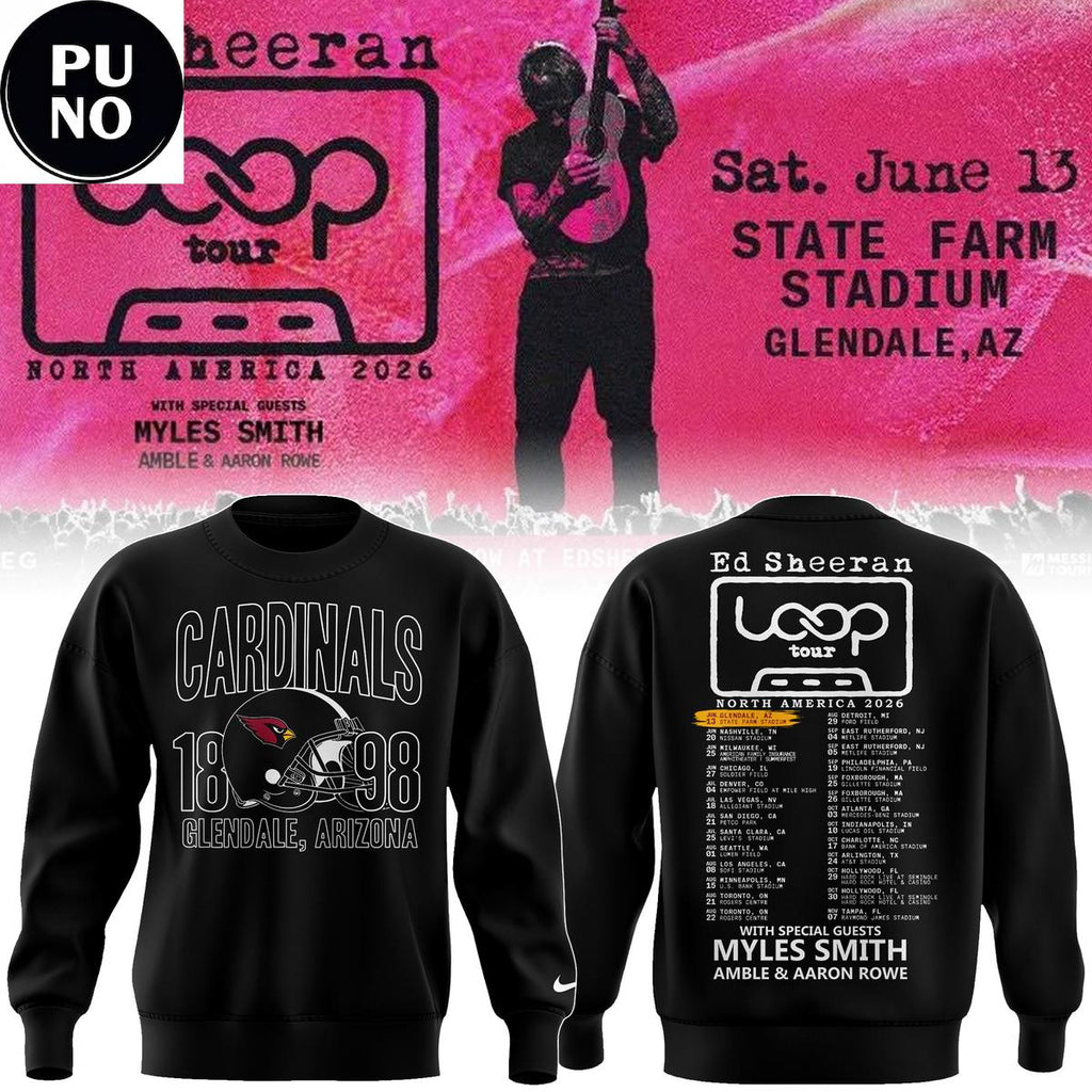 Arizona Cardinals x Ed Sheeran The Loop Tour 2026 Hoodie T-Shirt