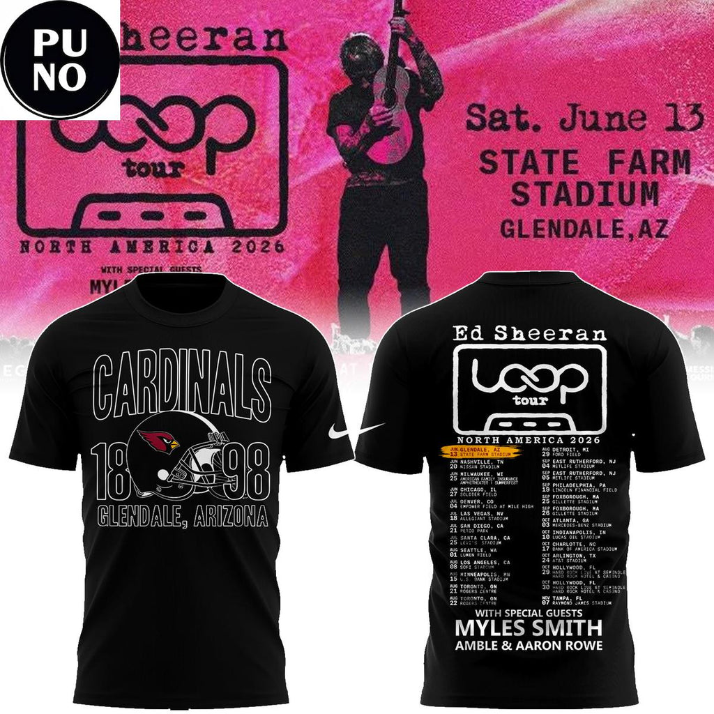 Arizona Cardinals x Ed Sheeran The Loop Tour 2026 Hoodie T-Shirt