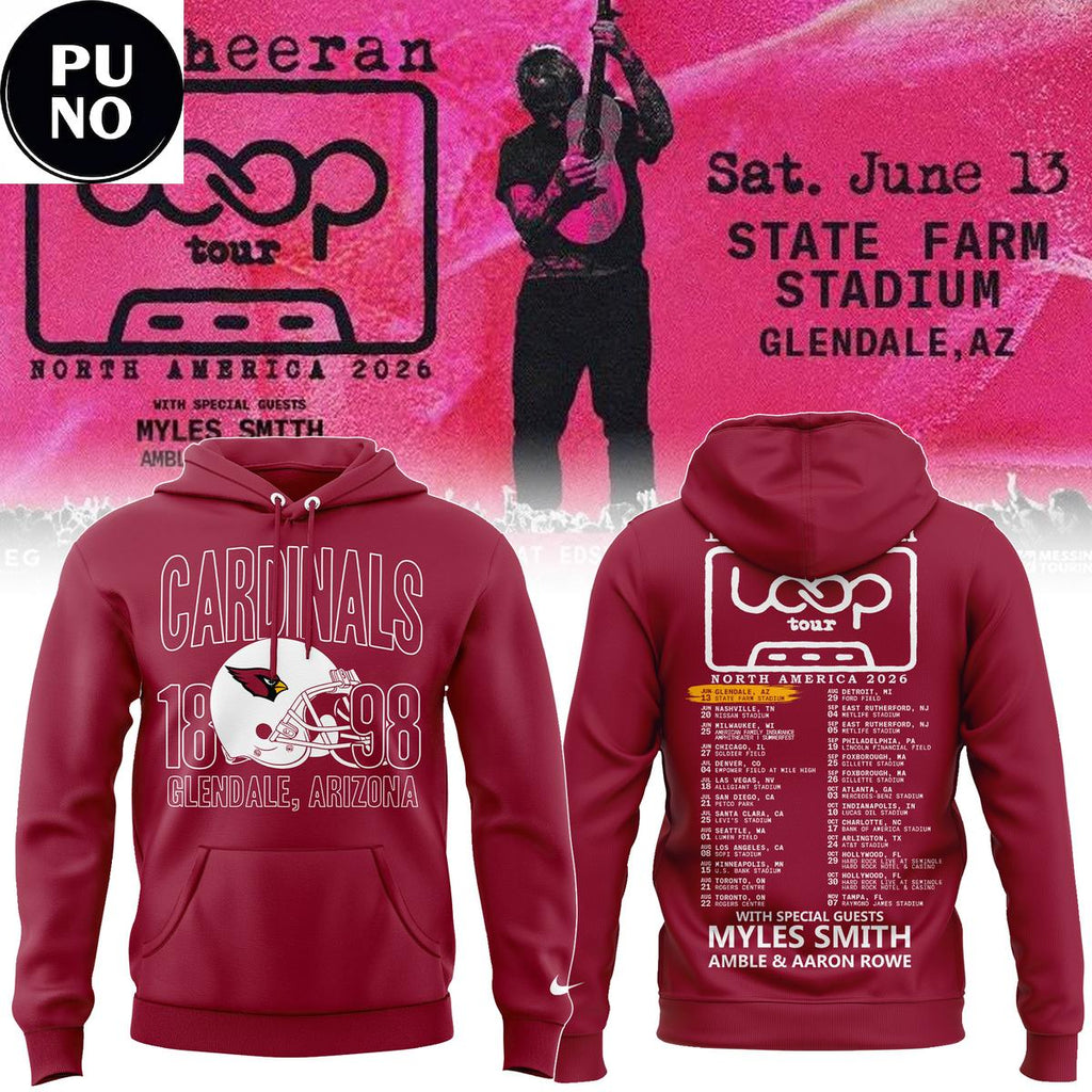 Arizona Cardinals x Ed Sheeran The Loop Tour 2026 Hoodie T-Shirt