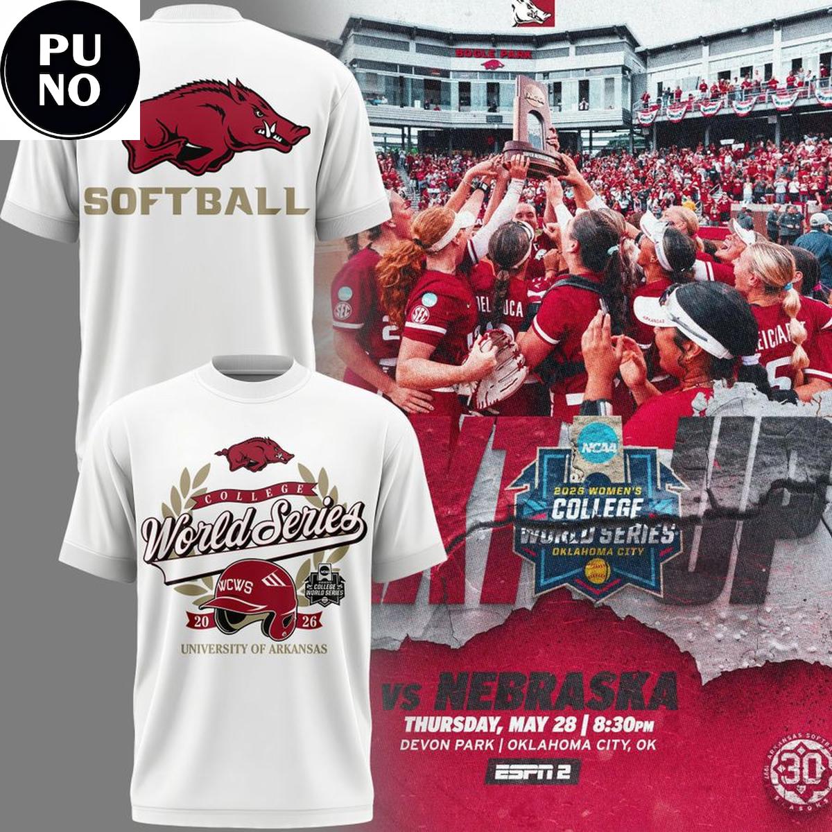 Arkansas Razorbacks Softball College World Series 2026 T-Shirt