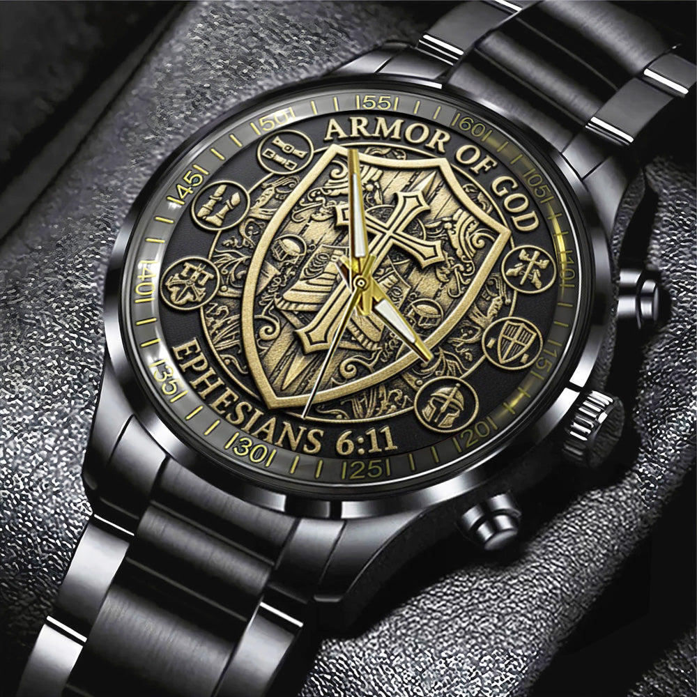 Armor Of God Black Stainless Steel Watch - TANTN17423