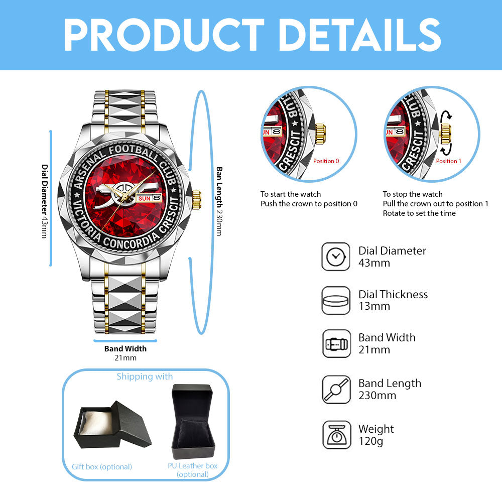 Arsenal FC Alloy Luxury Quartz Watch - TANTN20918