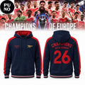 Arsenal FC Champions UEFA League 2026 Hoodie T-Shirt
