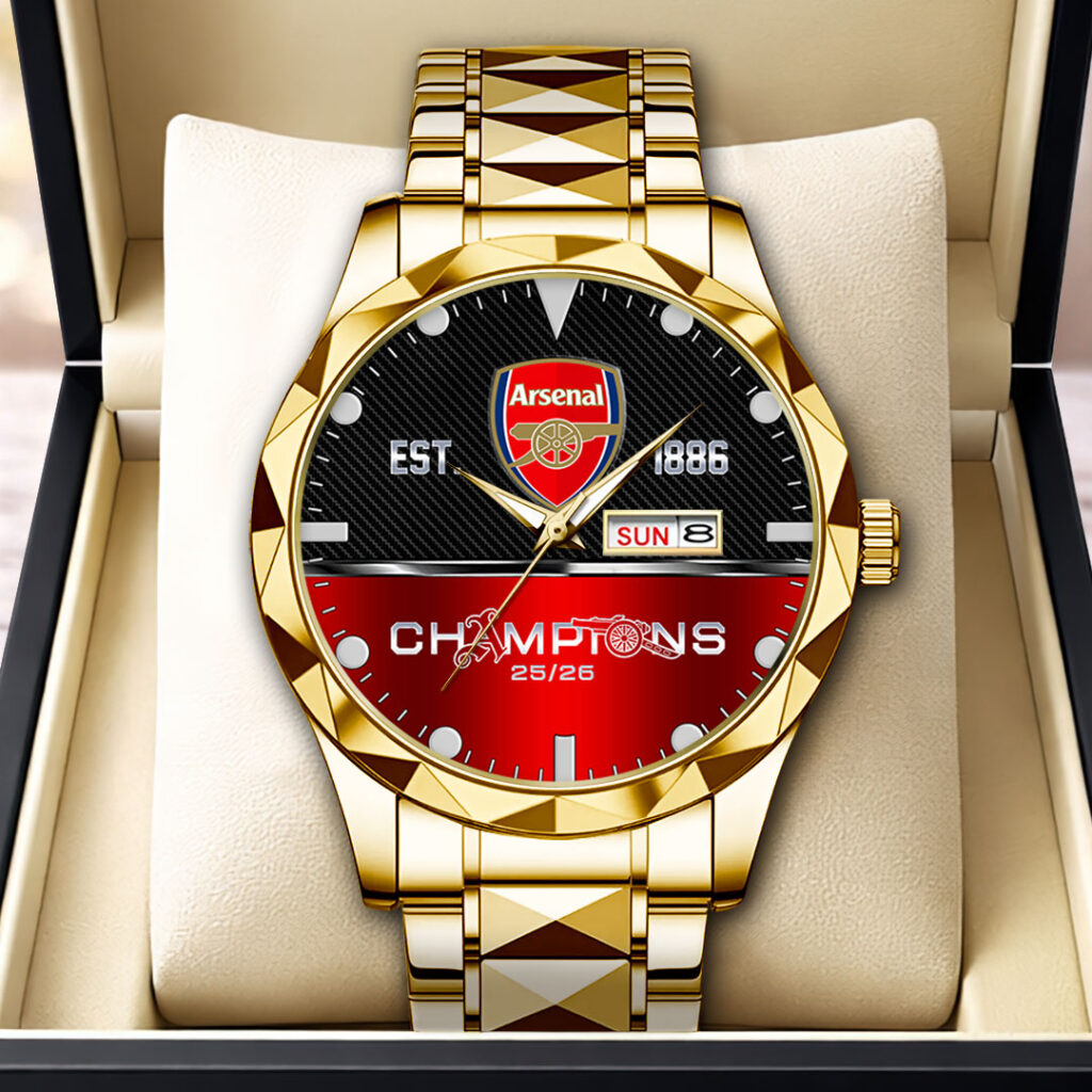 Arsenal FC Premier League Champions 25/26 Alloy Luxury Quartz Watch - HOATT18603