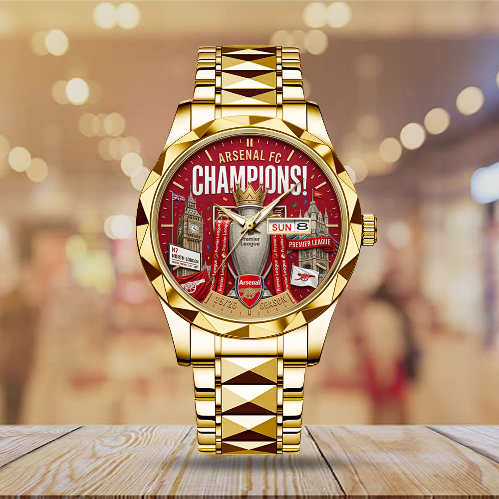 Arsenal FC Premier League Champions 25/26 Alloy Luxury Quartz Watch - TMTHU6334