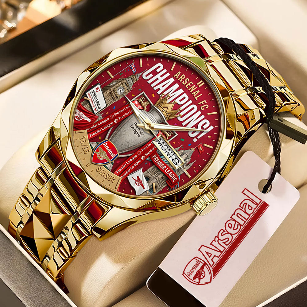 Arsenal FC Premier League Champions 25/26 Alloy Luxury Quartz Watch - TMTHU6334