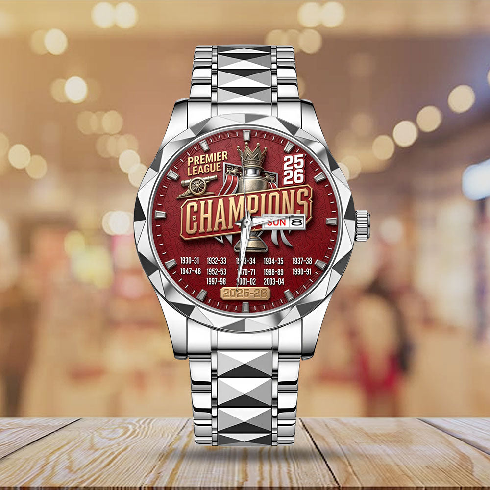 Arsenal FC Premier League Champions 25/26 Alloy Luxury Quartz Watch - TMTHU6337