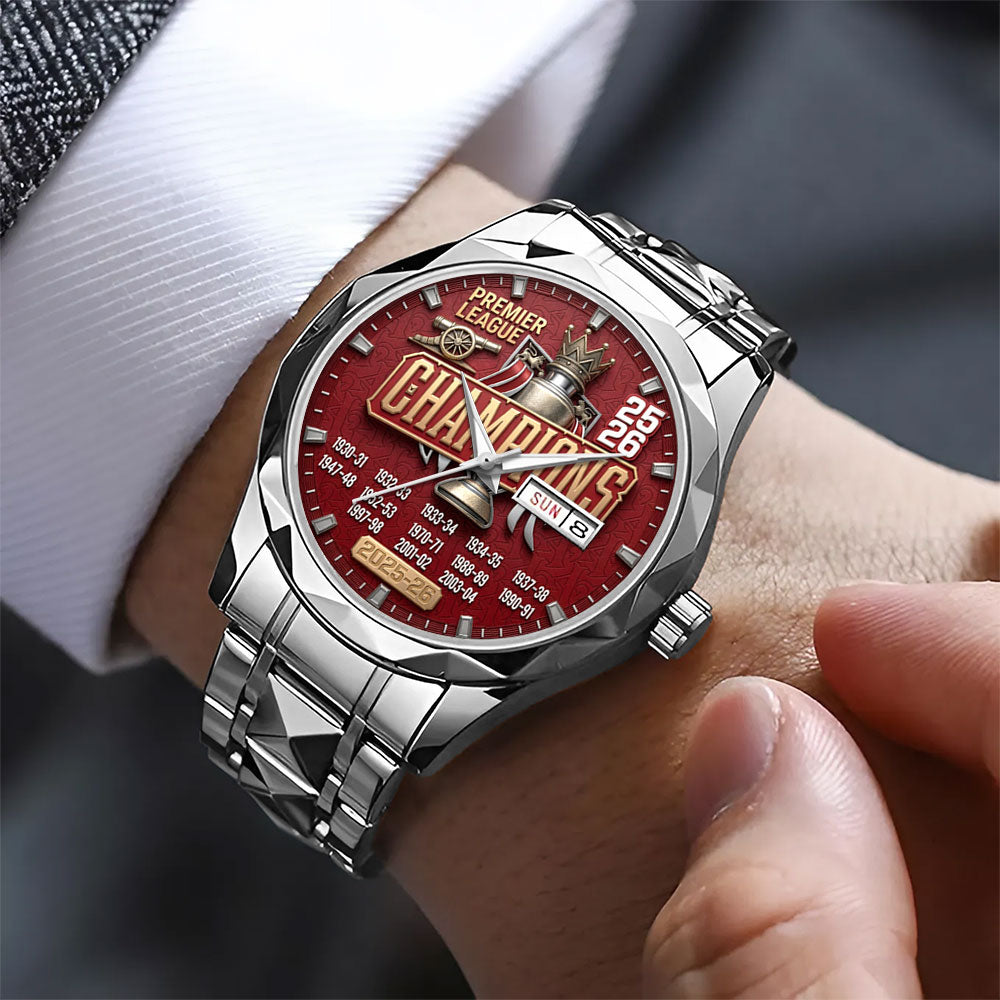 Arsenal FC Premier League Champions 25/26 Alloy Luxury Quartz Watch - TMTHU6337