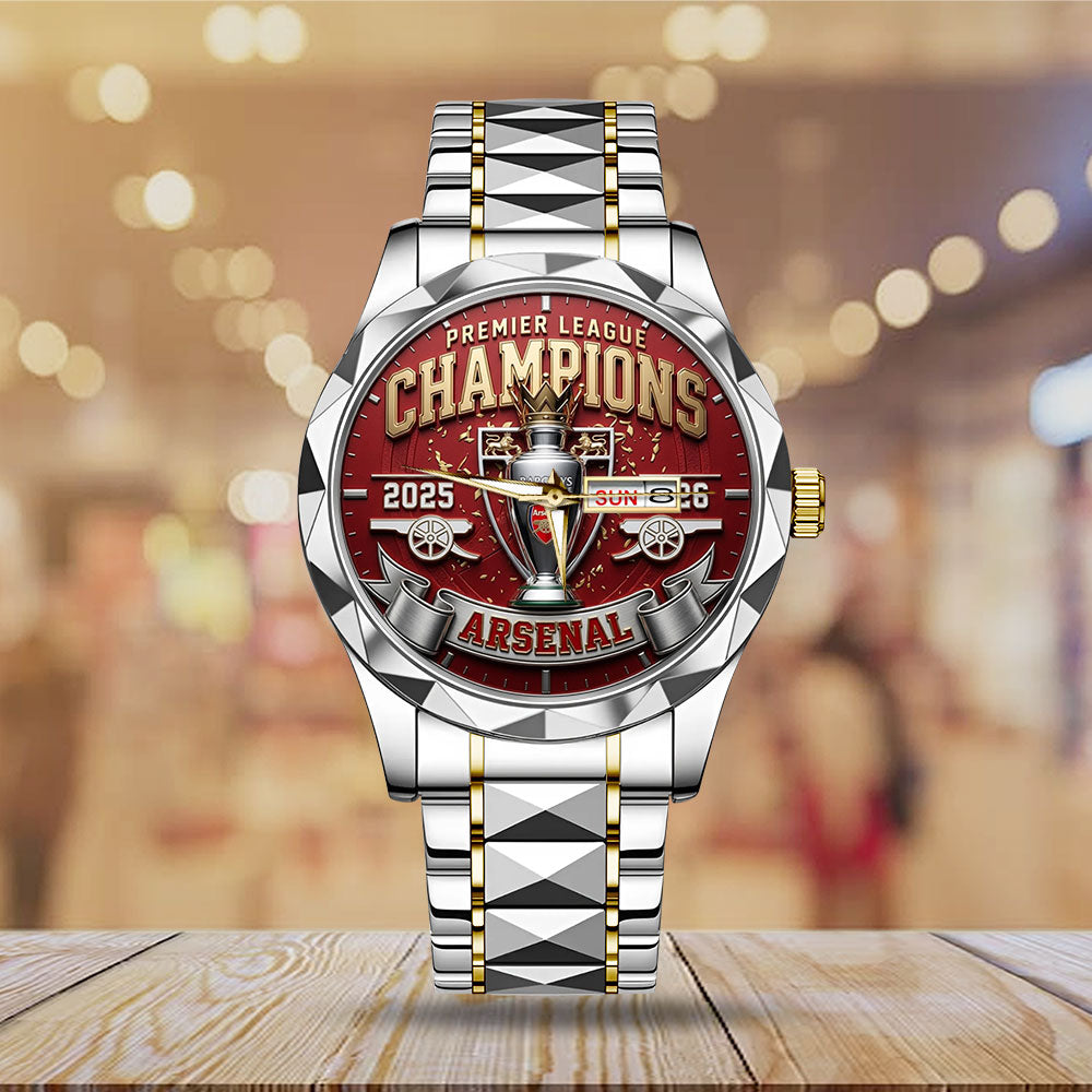 Arsenal FC Premier League Champions 25/26 Alloy Luxury Quartz Watch - TMTHU6338