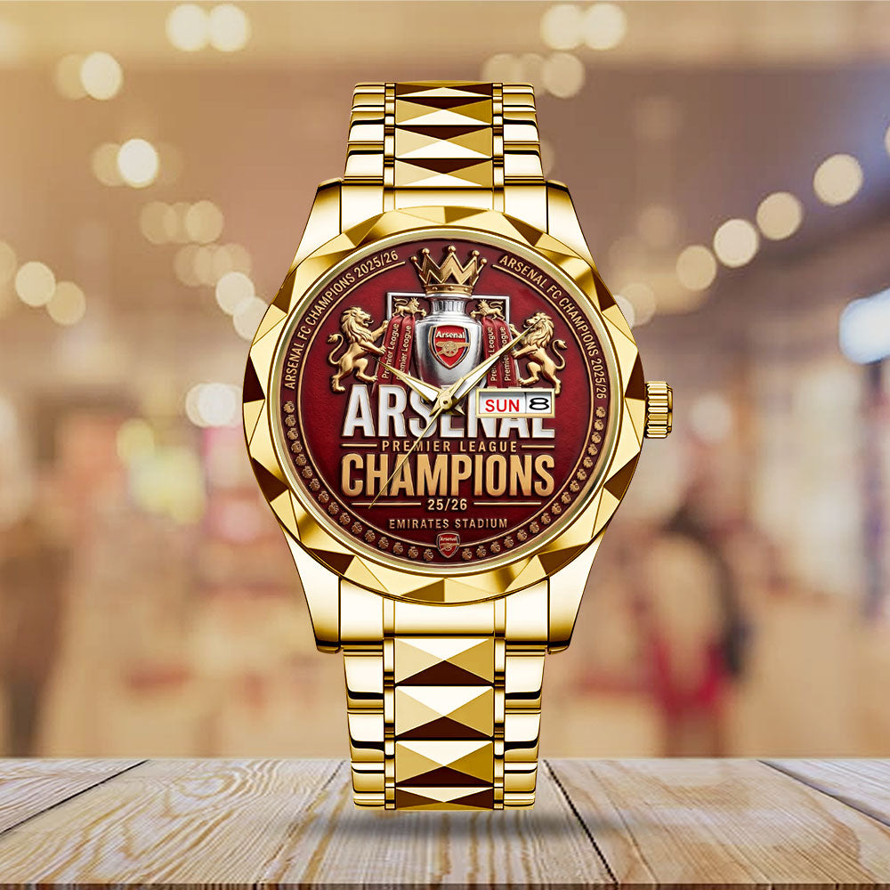 Arsenal FC Premier League Champions 25/26 Alloy Luxury Quartz Watch - TMTHU6430