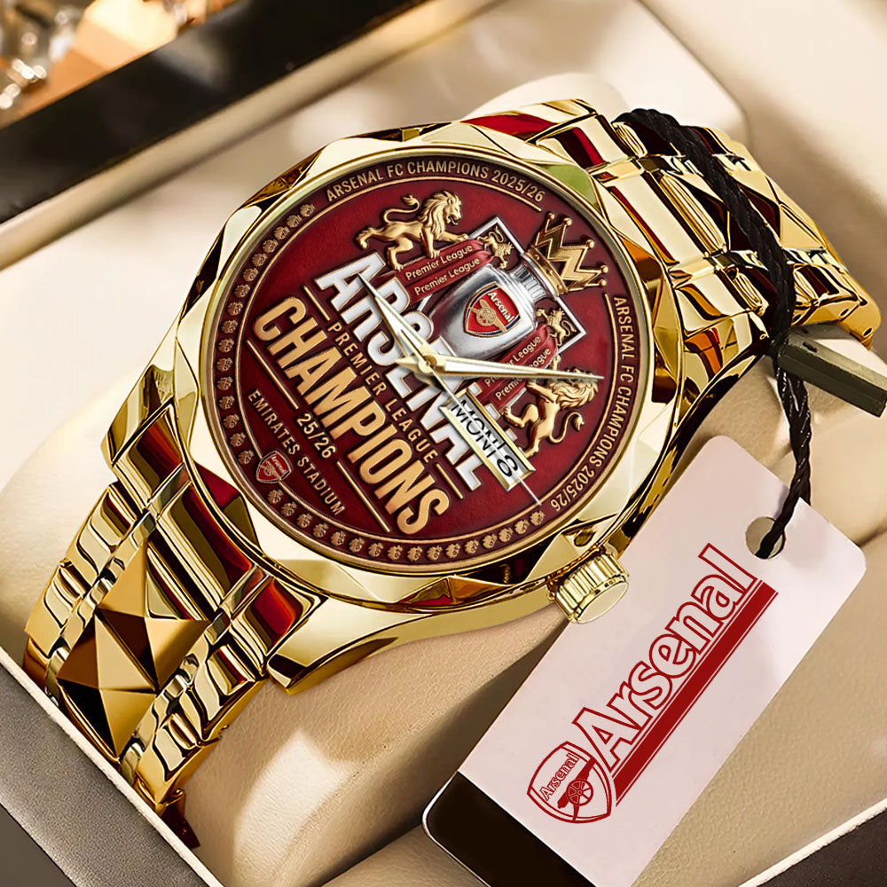 Arsenal FC Premier League Champions 25/26 Alloy Luxury Quartz Watch - TMTHU6430