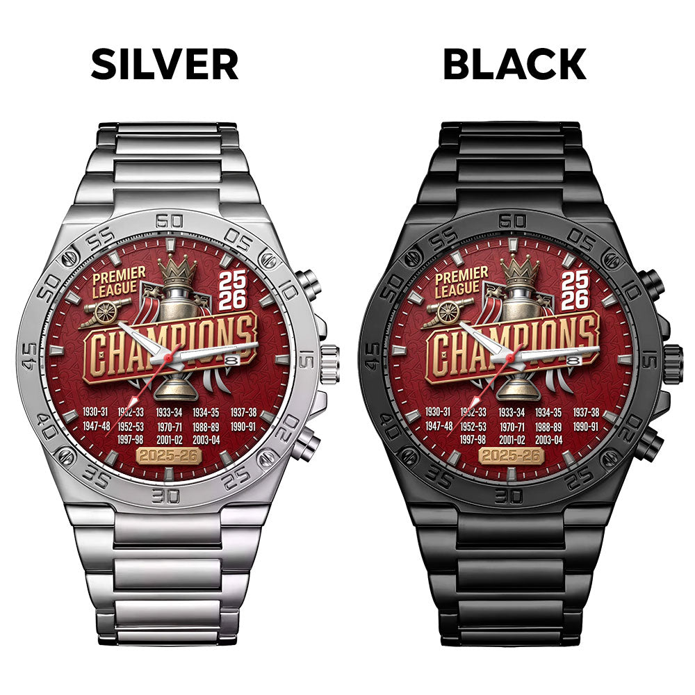 Arsenal FC Premier League Champions 25/26 Gentleman Stainless Steel Watch - TMTHU6341