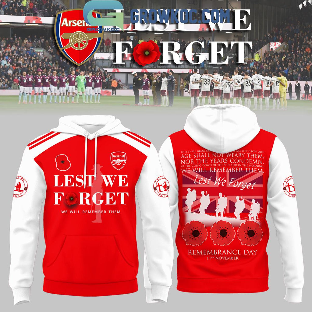 Arsenal Lest We Forget Hoodie Shirt