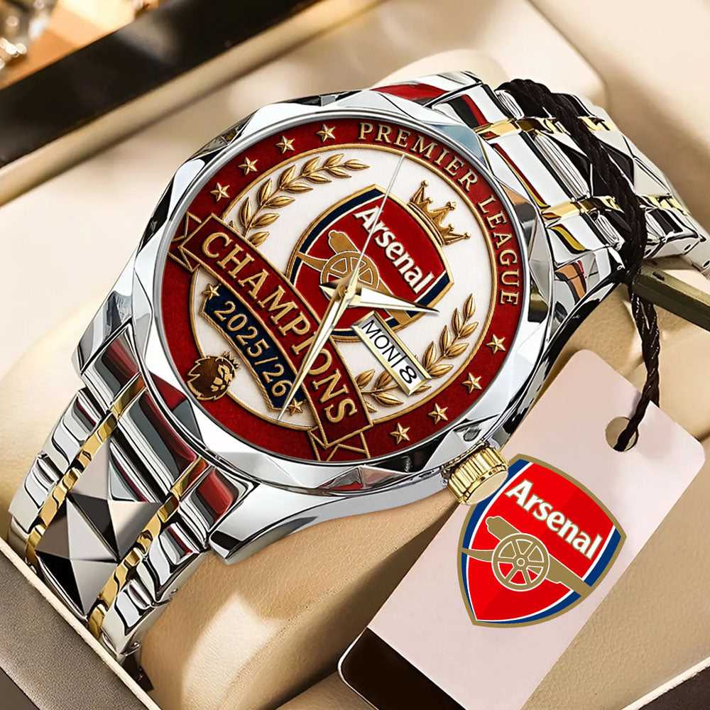 Arsenal FC Premier League Champions 25/26 Alloy Luxury Quartz Watch - TANTN23118