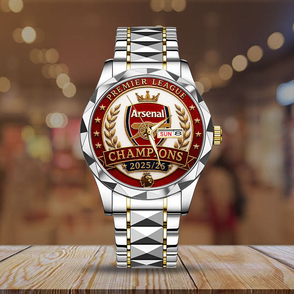 Arsenal FC Premier League Champions 25/26 Alloy Luxury Quartz Watch - TANTN23118