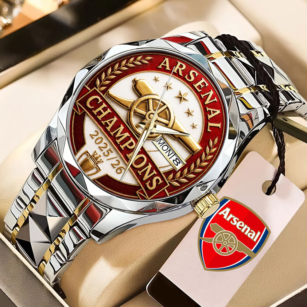 Arsenal FC Premier League Champions 25/26 Alloy Luxury Quartz Watch - TANTN23119