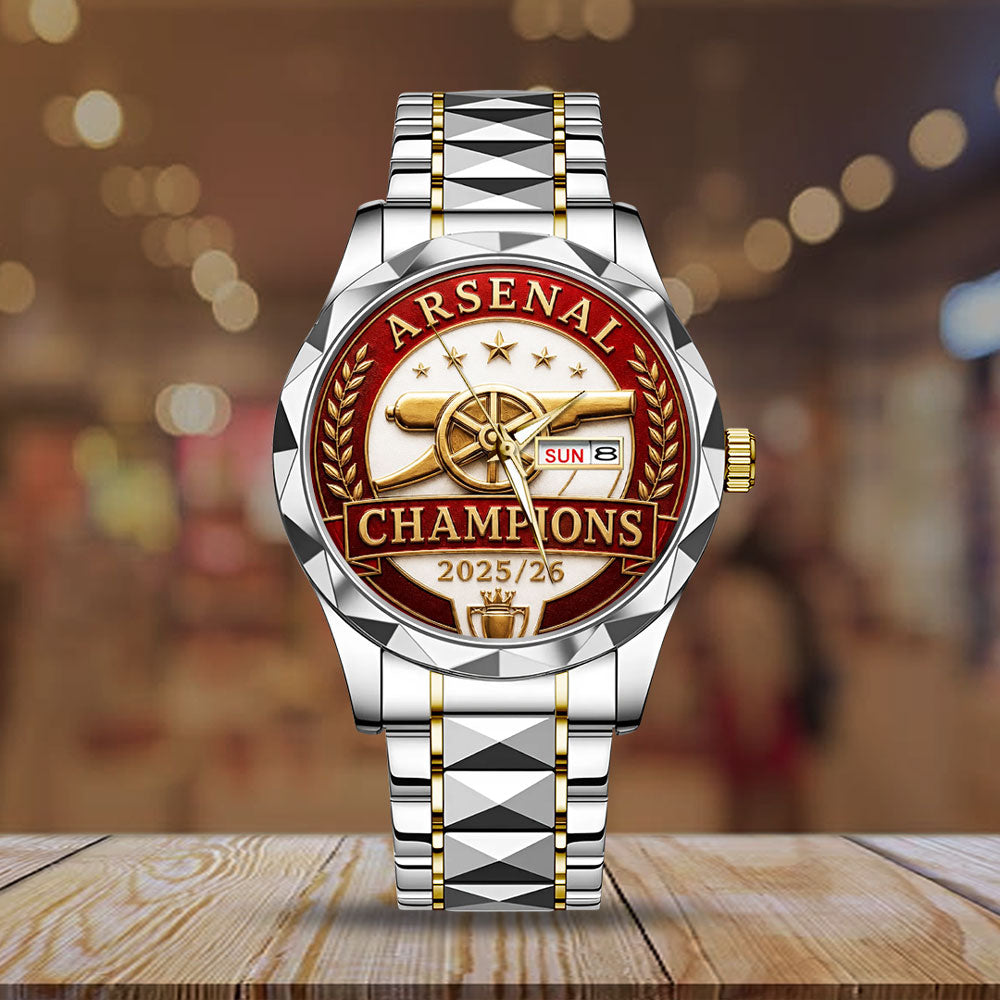 Arsenal FC Premier League Champions 25/26 Alloy Luxury Quartz Watch - TANTN23119