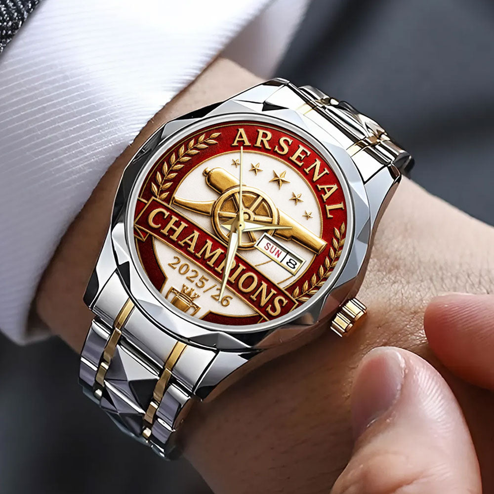 Arsenal FC Premier League Champions 25/26 Alloy Luxury Quartz Watch - TANTN23119