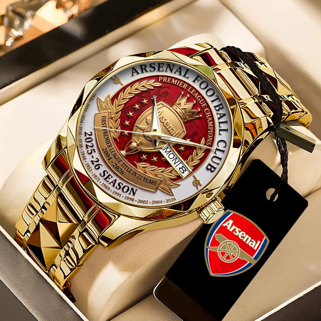 Arsenal FC Premier League Champions 25/26 Alloy Luxury Quartz Watch - TANTN23168