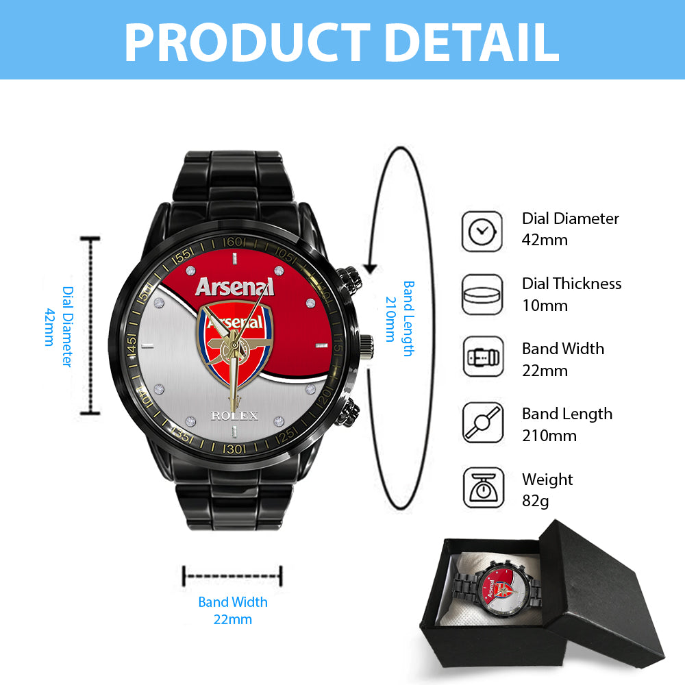 Arsenal FC x Rolex Black Stainless Steel Watch - MAITM8424