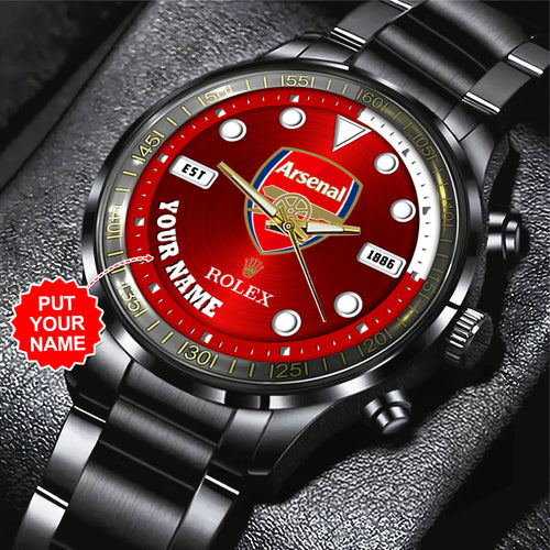 Personalized Arsenal FC x Rolex Black Stainless Steel Watch - MAITM8425
