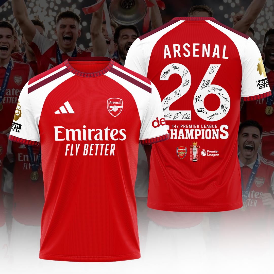 Arsenal FC Premier League Champions 25/26 3D Apparel – HOATT18169