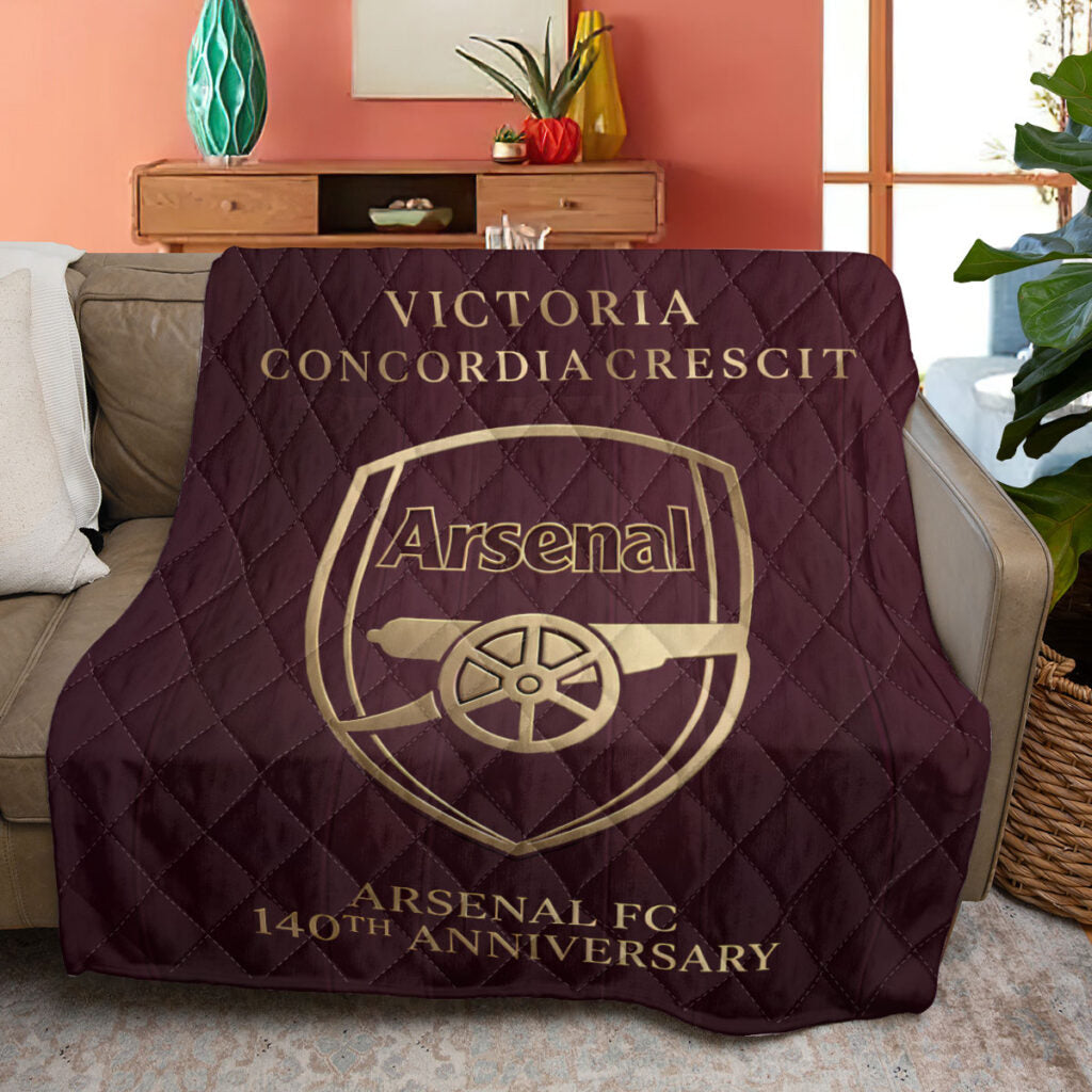 Arsenal FC 140th Anniversary Quilt Blanket - TMTHU3046