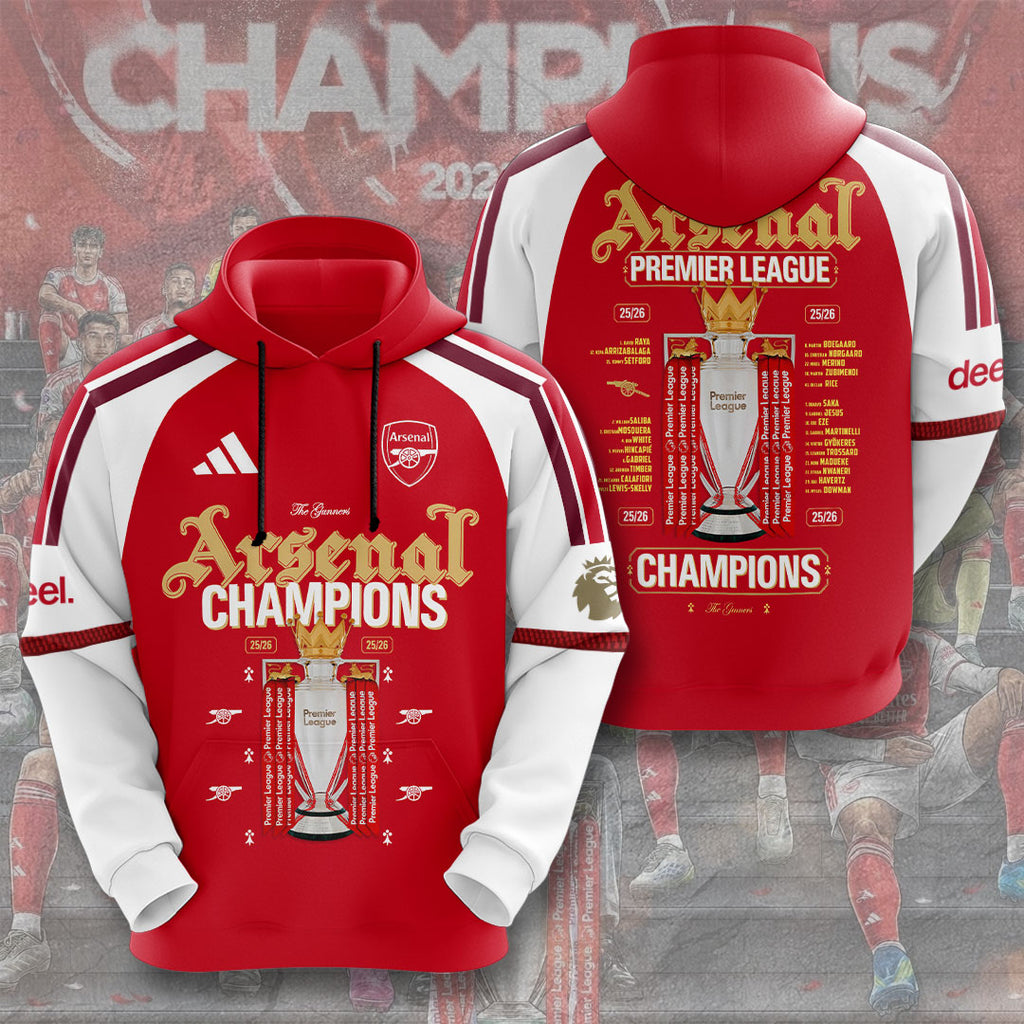 Arsenal FC Premier League Champions 25/26 3D Apparel – GNE7047
