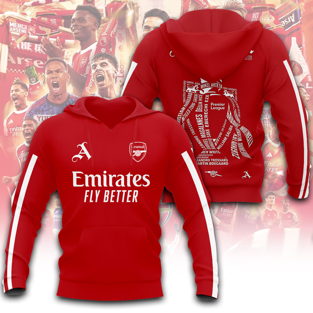 Arsenal FC Premier League Champions 25/26 3D Apparel – TANTN23411