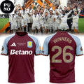 Aston Villa FC 2026 UEFA Europa League Champions Personalized T-Shirt