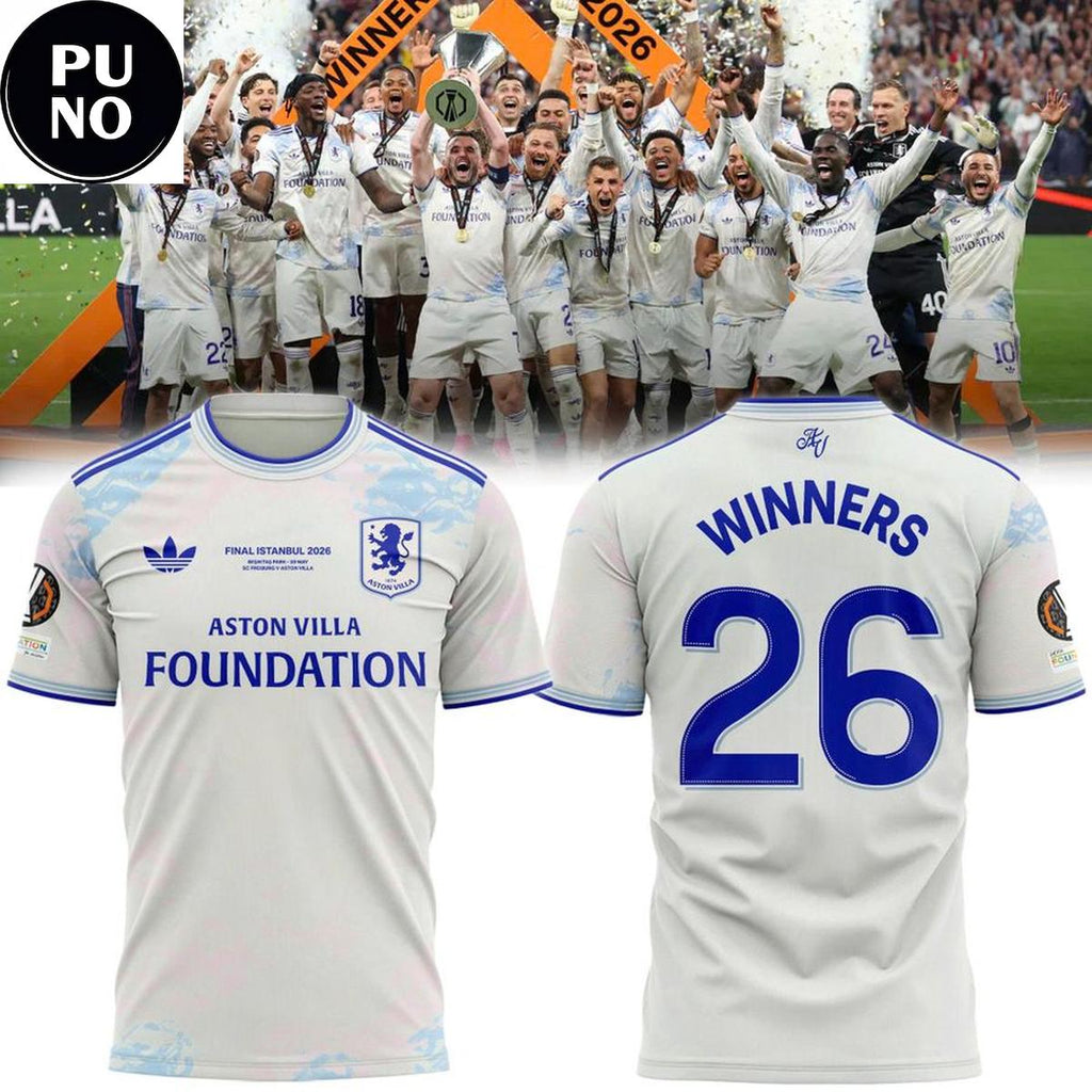 Aston Villa FC 2026 UEFA Europa League Champions Personalized T-Shirt