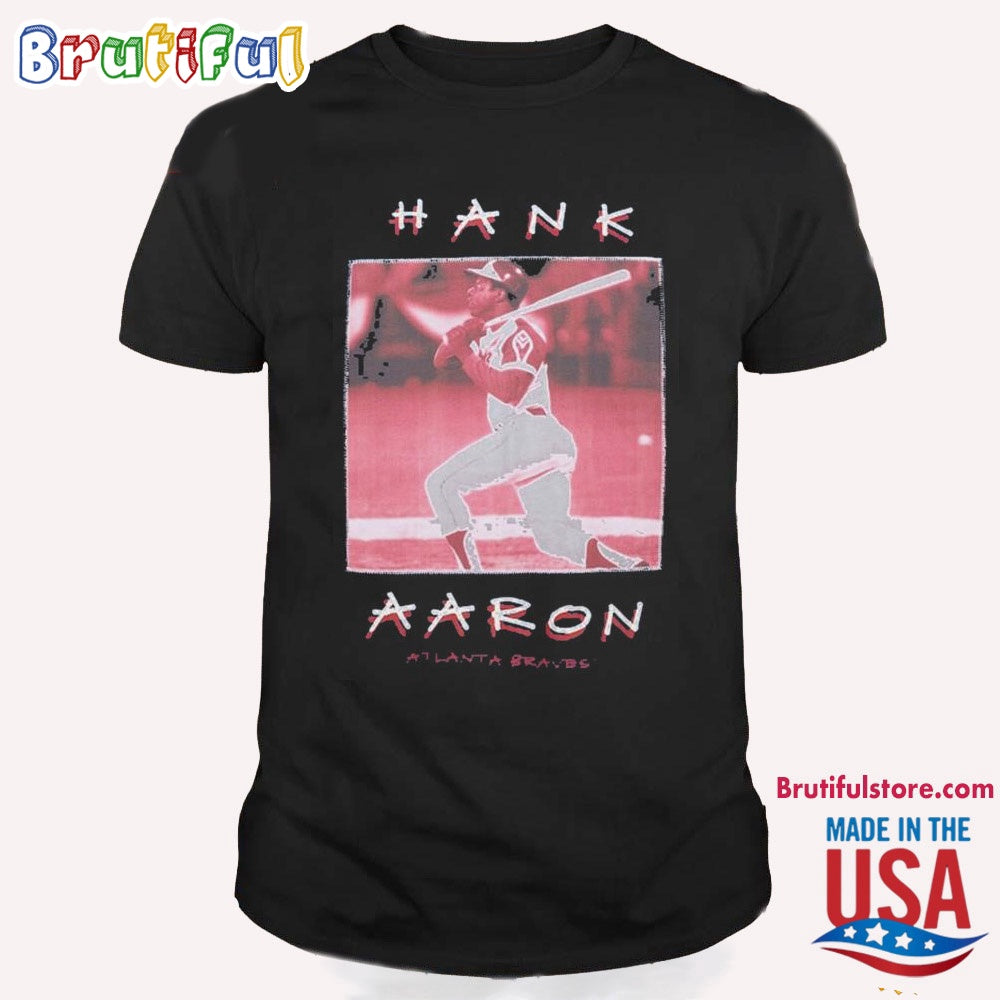 Atlanta Braves Hank Aaron Cooperstown Collection Heavyweight T Shirt