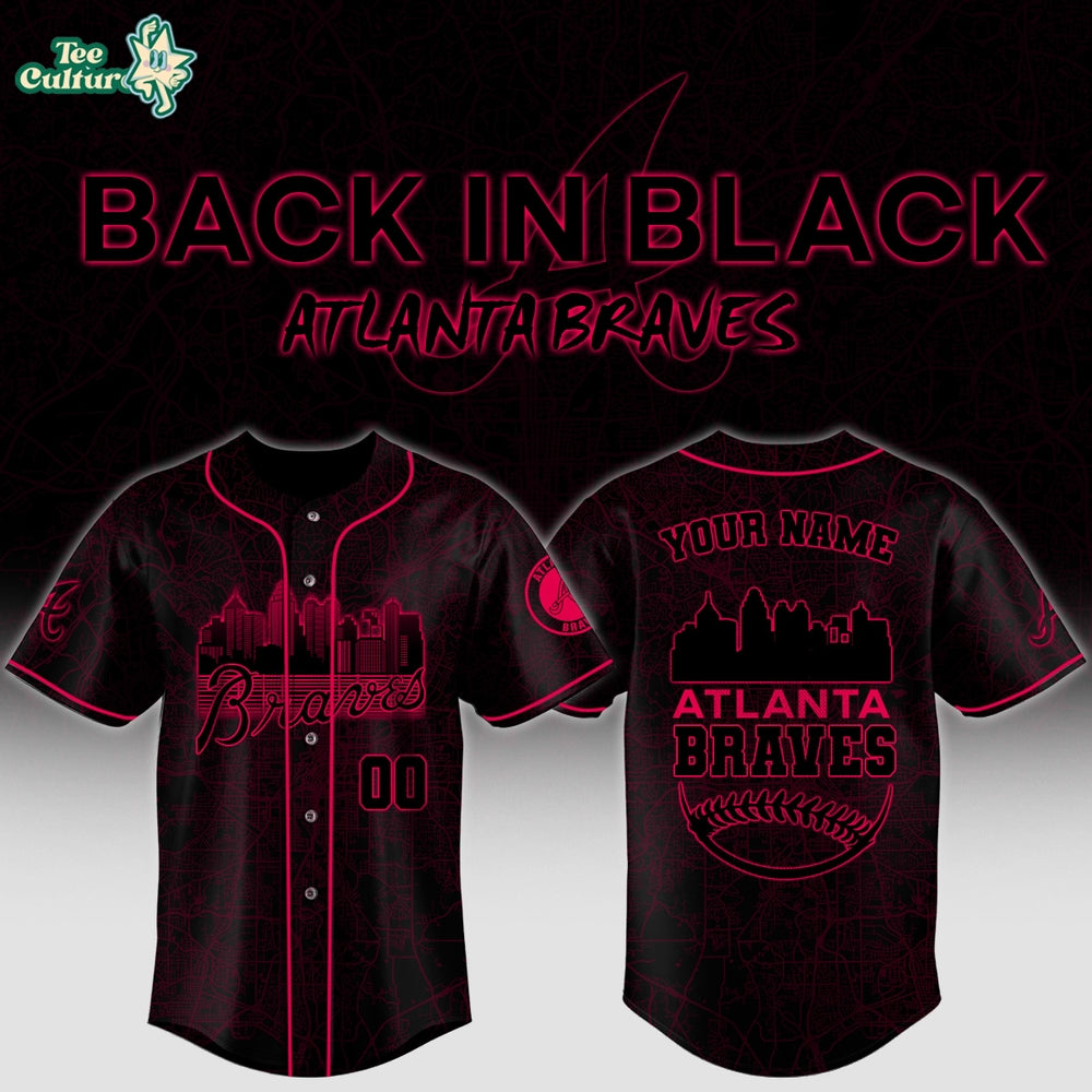 Atlanta Braves x Back In Black Special Edition Personalized Jersey – 3D Baseball Jersey