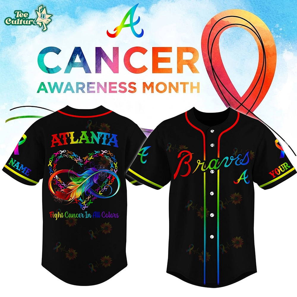 Atlanta Braves x Cancer Awareness Month Personalized Special Edition Jersey – 3D Baseball Jersey