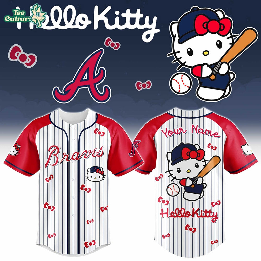 Atlanta Braves x Hello Kitty Personalized Special Edition Jersey – 3D Baseball Jersey