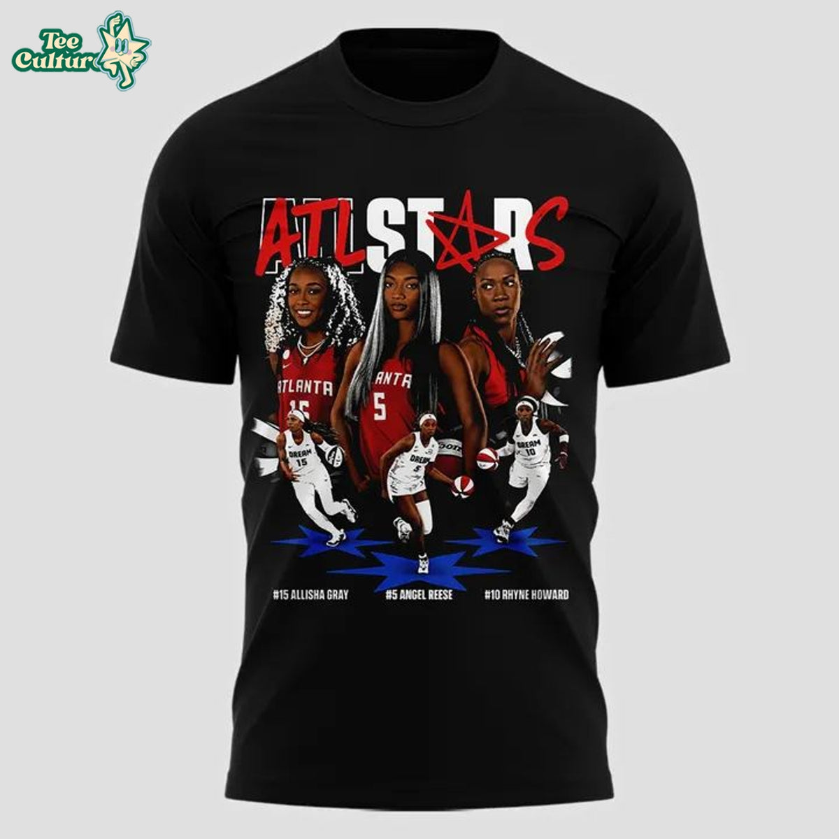 Atlanta Dream Wnba All-stars Print Allisha Gray, Angel Reese And Rhyne Howard Shirt
