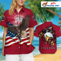 Atlanta Falcons American Flag Soaring Eagle Button-Up Shirt